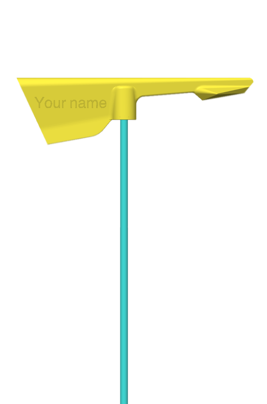 Yellow window custom name, sail number country, team.
